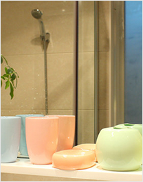 出口原单陶瓷卫浴四件套(橘色)